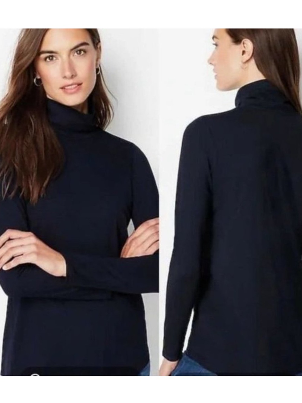 J. Jill Luxe Supima Shirttail Turtleneck Tunic